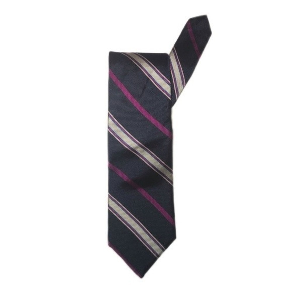 ファッション雑貨・小物その他 Saint Laurent Navy blue/multicolored striped silk tie Yves Saint Laurent YSL Neck Tie Navy Blue & Red Stripes New